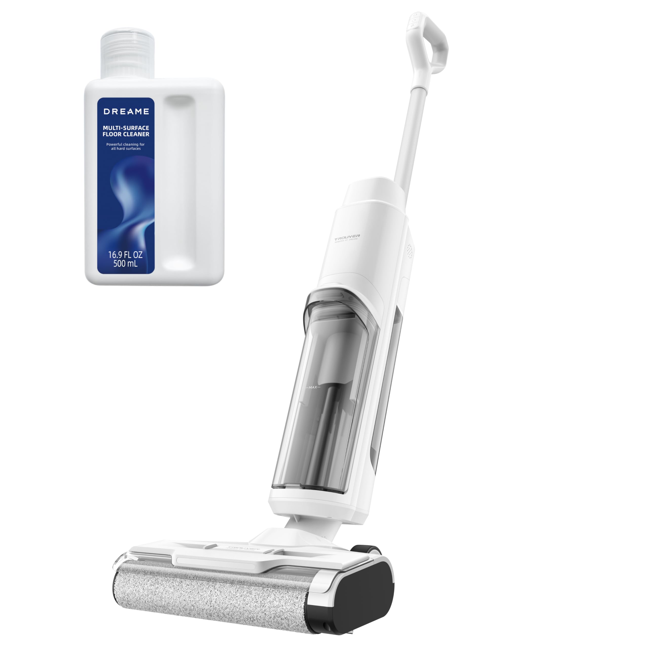 DREAME Trouver K10 Wet Dry Vacuum Cleaner & Cleaning Solution Bundle, Cordless Vacuum Mop with Self-Washing, 8.38lbs Lightweight Floor Washer, 30min Runtime, Edge Cleaning Great for Hardfloor