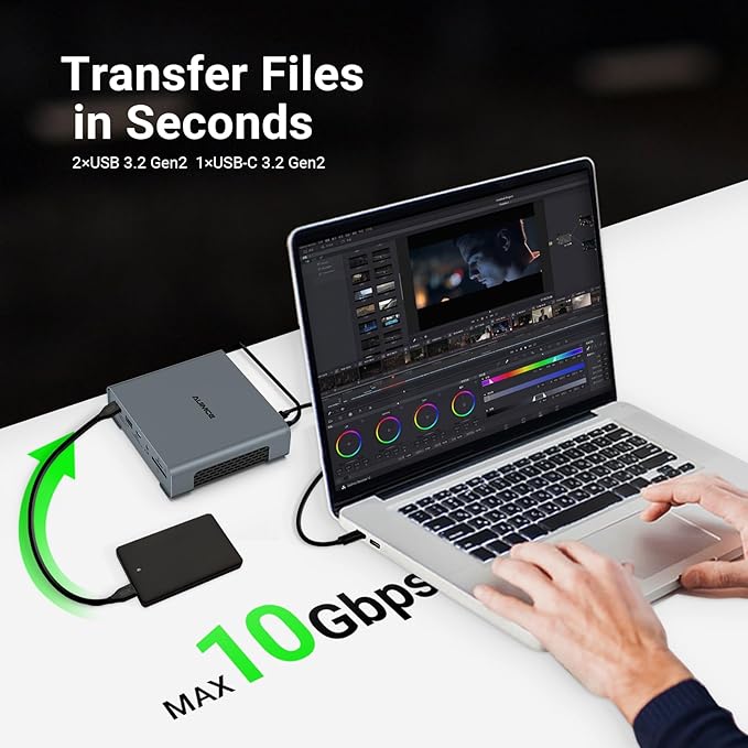 Estación de Acoplamiento USB C Dual Monitor 2 HDMI con Fuente de Poder miniatura 6