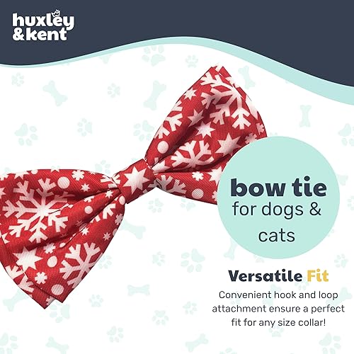 Miniatura 8 de Huxley & Kent Pajarita  Copo de nieve (extra grande)  Accesorio para el collar de pajarita para mascotas de Navidad de invierno  Divertidas