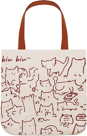 Canvas Tote Bag with Zip Women Shopping Bag with Pocket