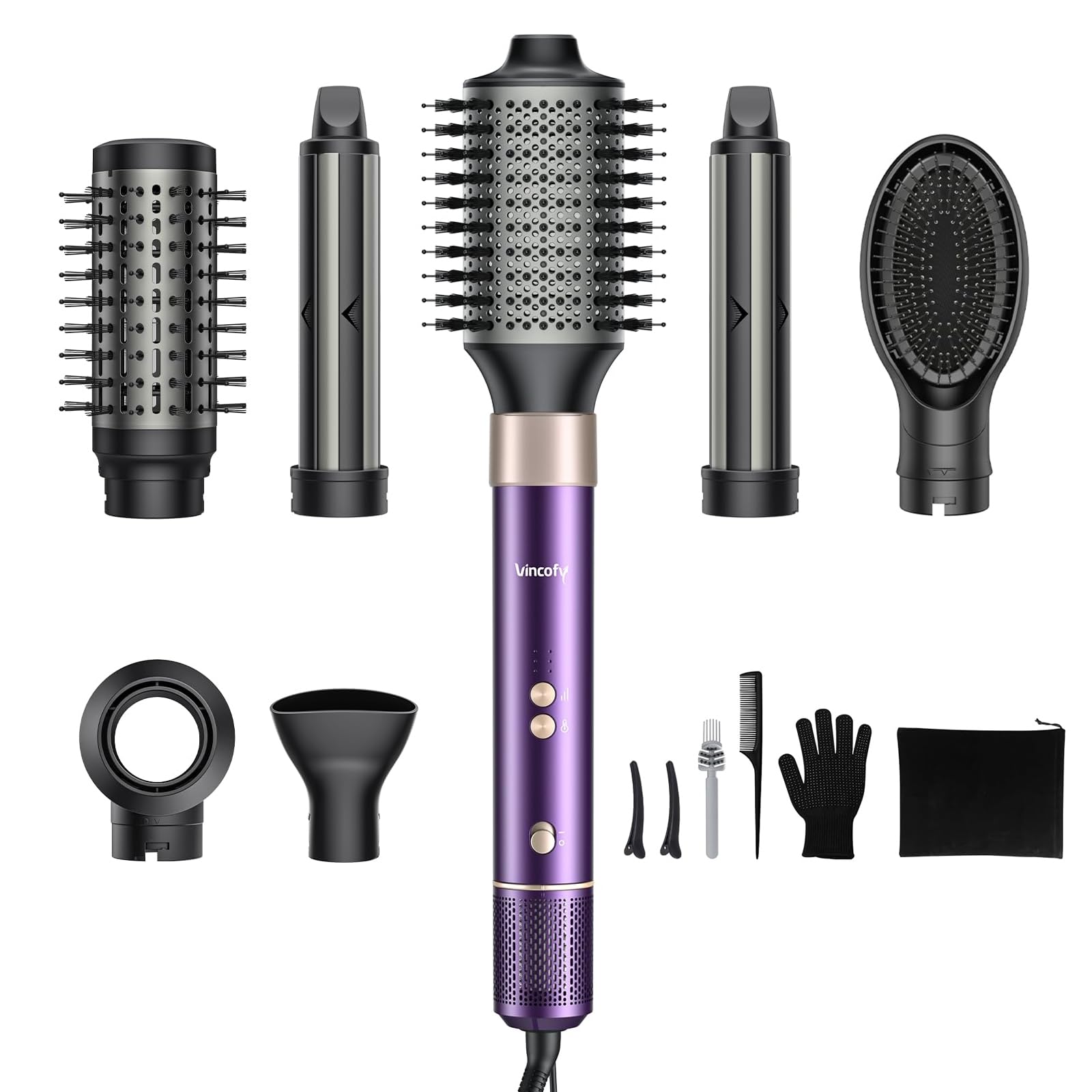 Amazon.com: Vincofy 7-in-1 Hair Dryer Brush and Hair Styler Set