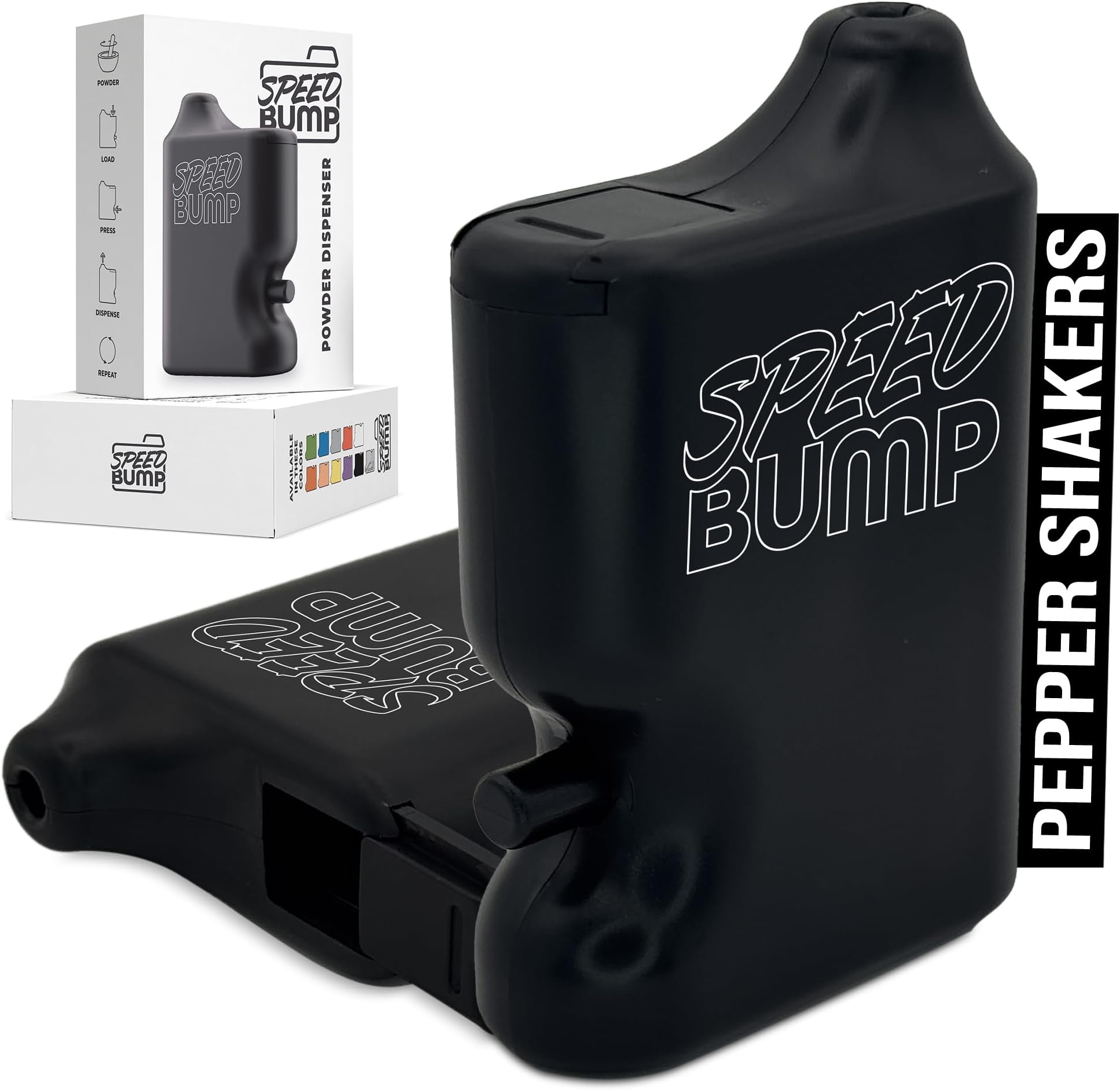 Portable Pepper Shaker (Black) - Versatile Seasoning Set, Multi Functional Salt Dispenser Spice Shakers for Easy Use - Convenient & Discrete Plastic Salt and Pepper Dispenser for Fine Spices