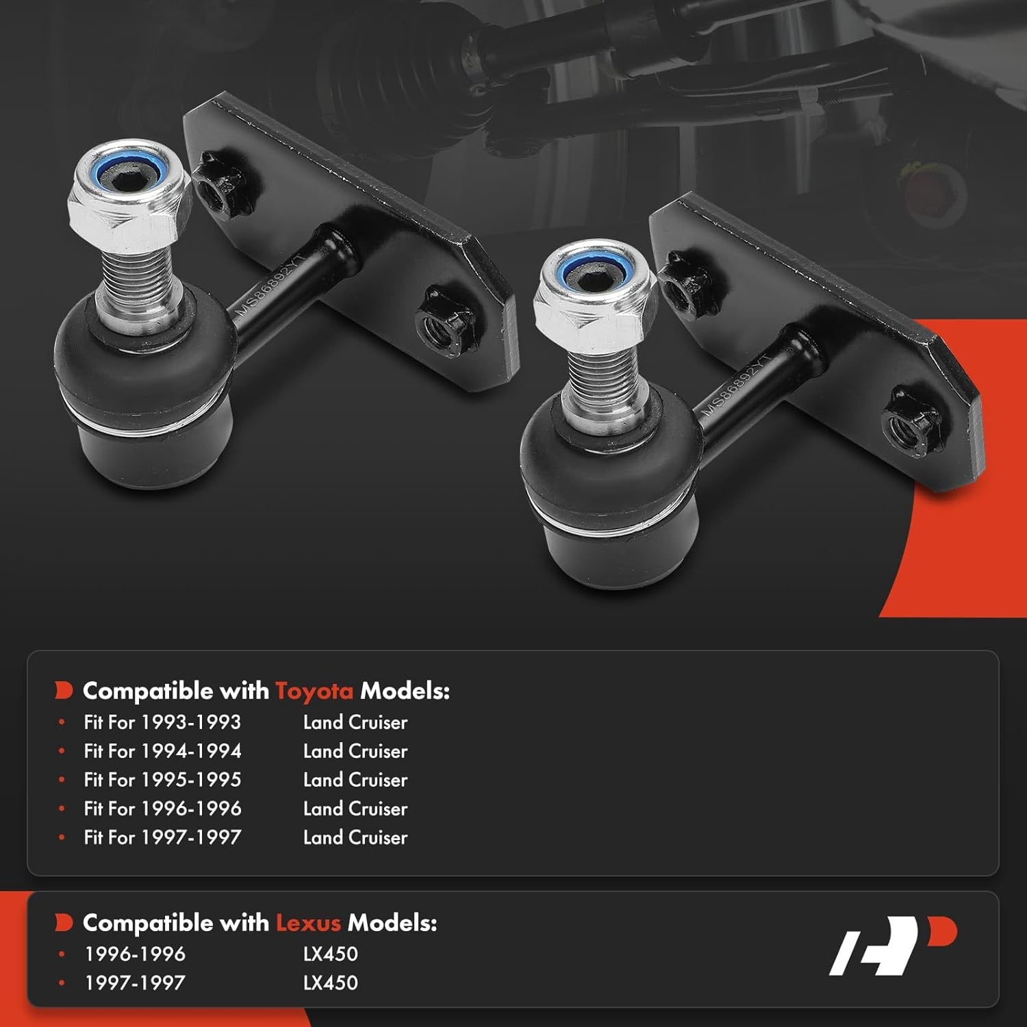 A-Premium 2 x Front Sway Bar Links Stabilizer Bar Links, Compatible with Toyota Land Cruiser 1993-1997 & Lexus LX450 1996-1997