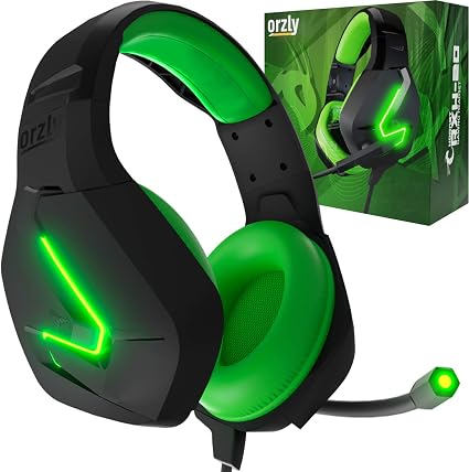 Cuffie da Gioco Bass Stereo per PS5 PlayStation 5, PS4, XBOX SERIES X|S,  XBOX ONE, Nintendo Switch, Stadia, PC, MAC, Laptop – Orzly Hornet RXH-20  Cuffie Gaming con Microfono [Edizione Sagano] :
