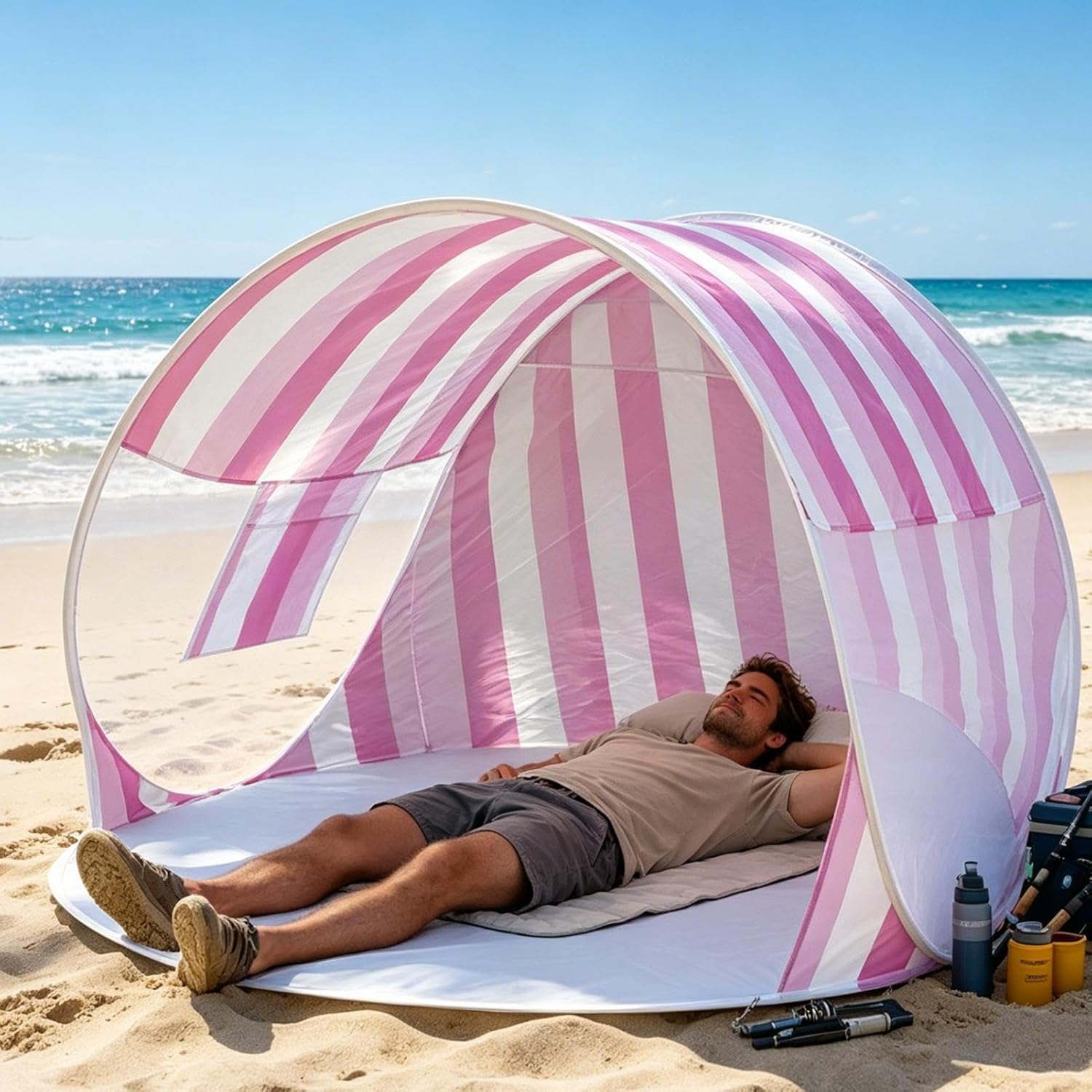 Beach Tent Sun Shelter | UV Protection with Storage Bag 2-3 Person - Beach Sun Shelter,for Travel Camping Picnic Outings Garden Backyard Park