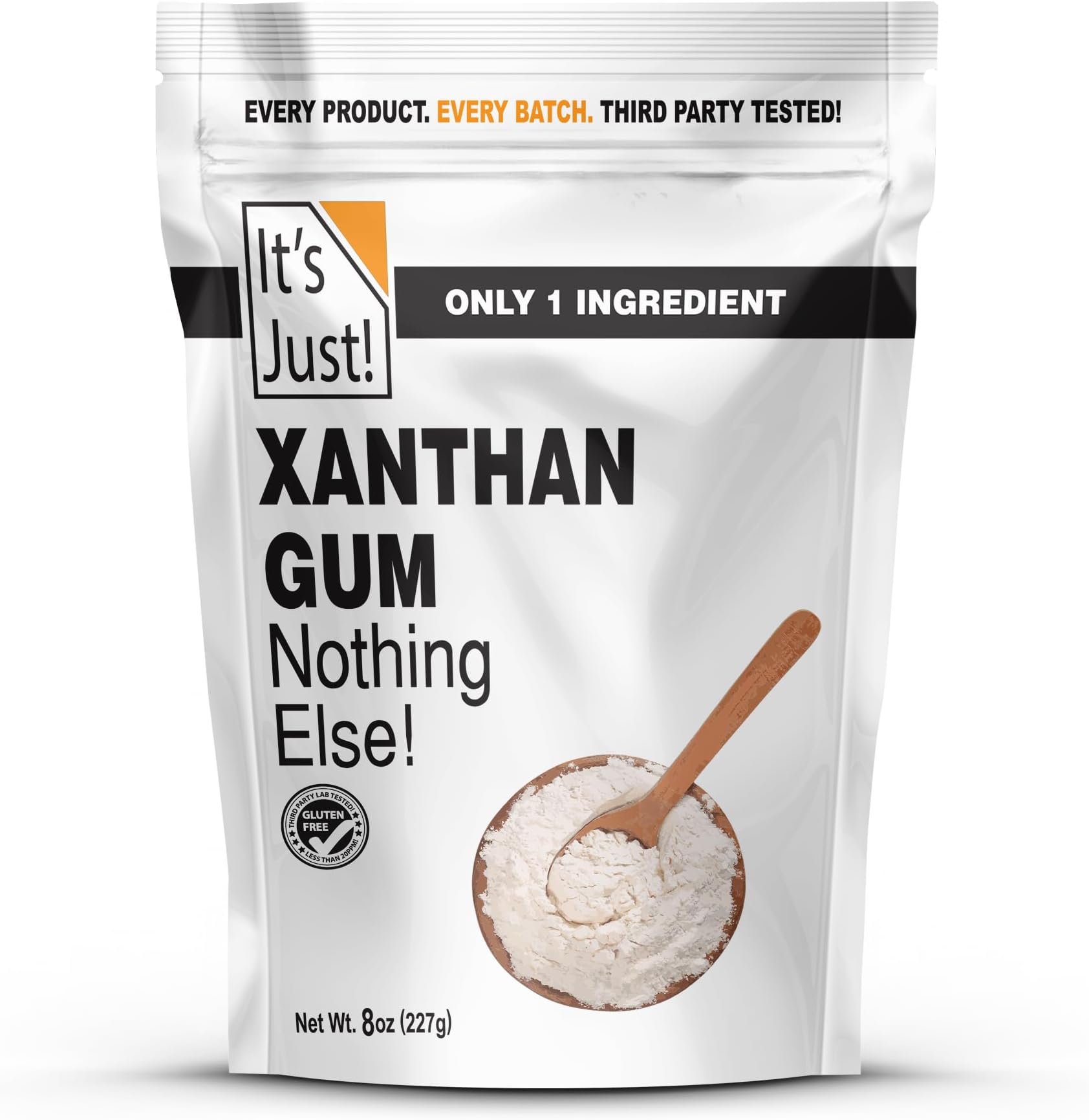 It's Just! - Xanthan Gum, 8oz, Keto Baking, Non-GMO, Thickener for Sauces, Soups, Dressings, Packaged in USA