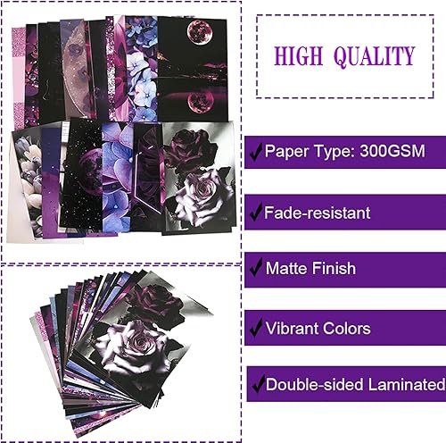 Miniatura 5 de TUGCAY Kit de collage de pared morado, 50 piezas de 4 x 6 pulgadas, kit de impresión de collage de neón morado, imágenes estéticas de habitación,