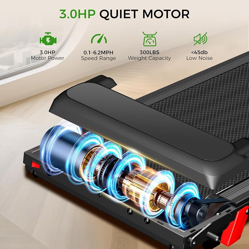 Foldable Treadmills for Home, 3.0HP Quiet Brushless, 3-in-1 Walking Treadmill with Incline Handle Bar, 300LBS Capacity, Small Treadmills for Small Spaces FutureGlide image 6