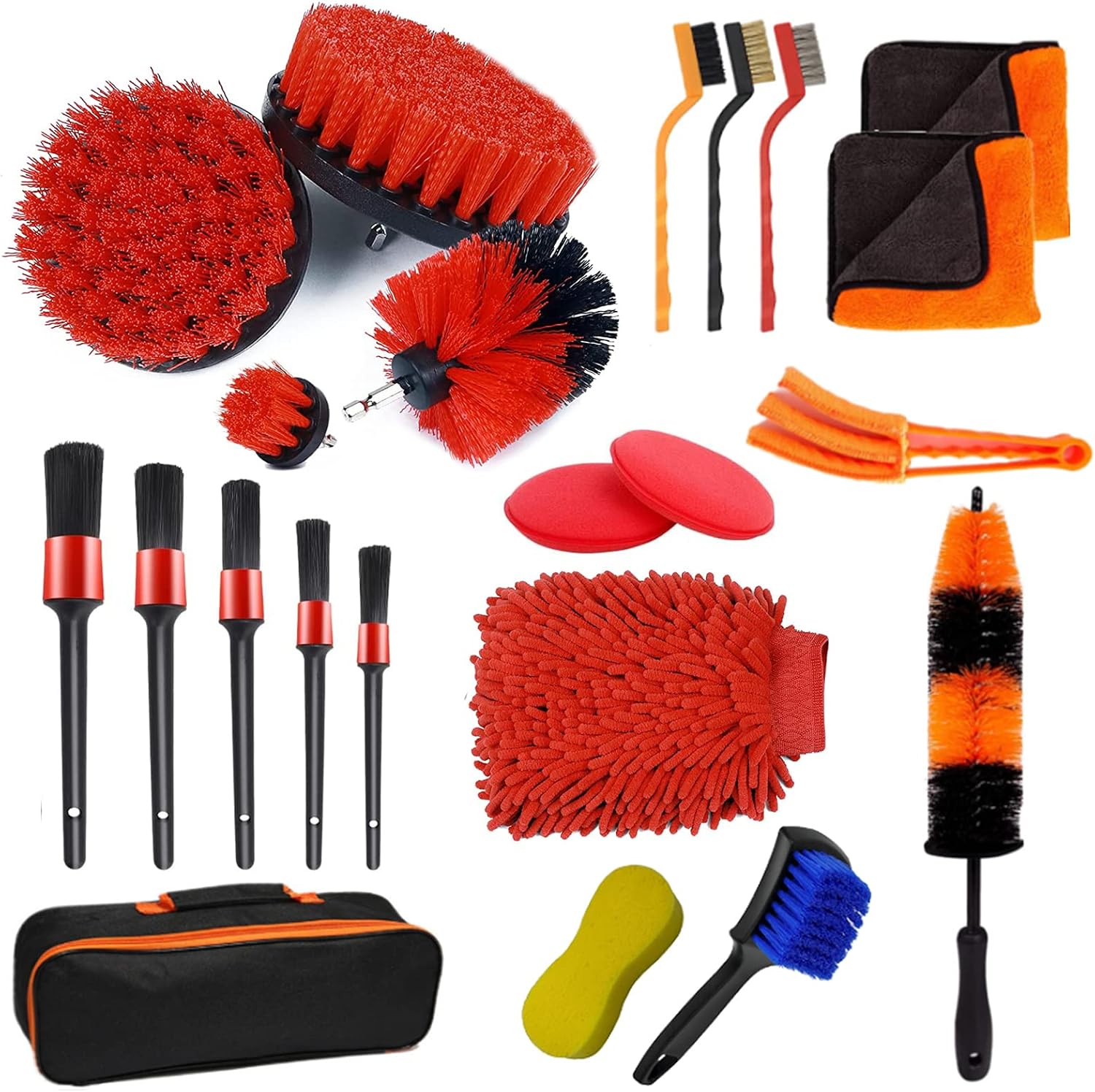 Netzu Car Detailing Brush Set, 22Pcs Car Wash Brush Set