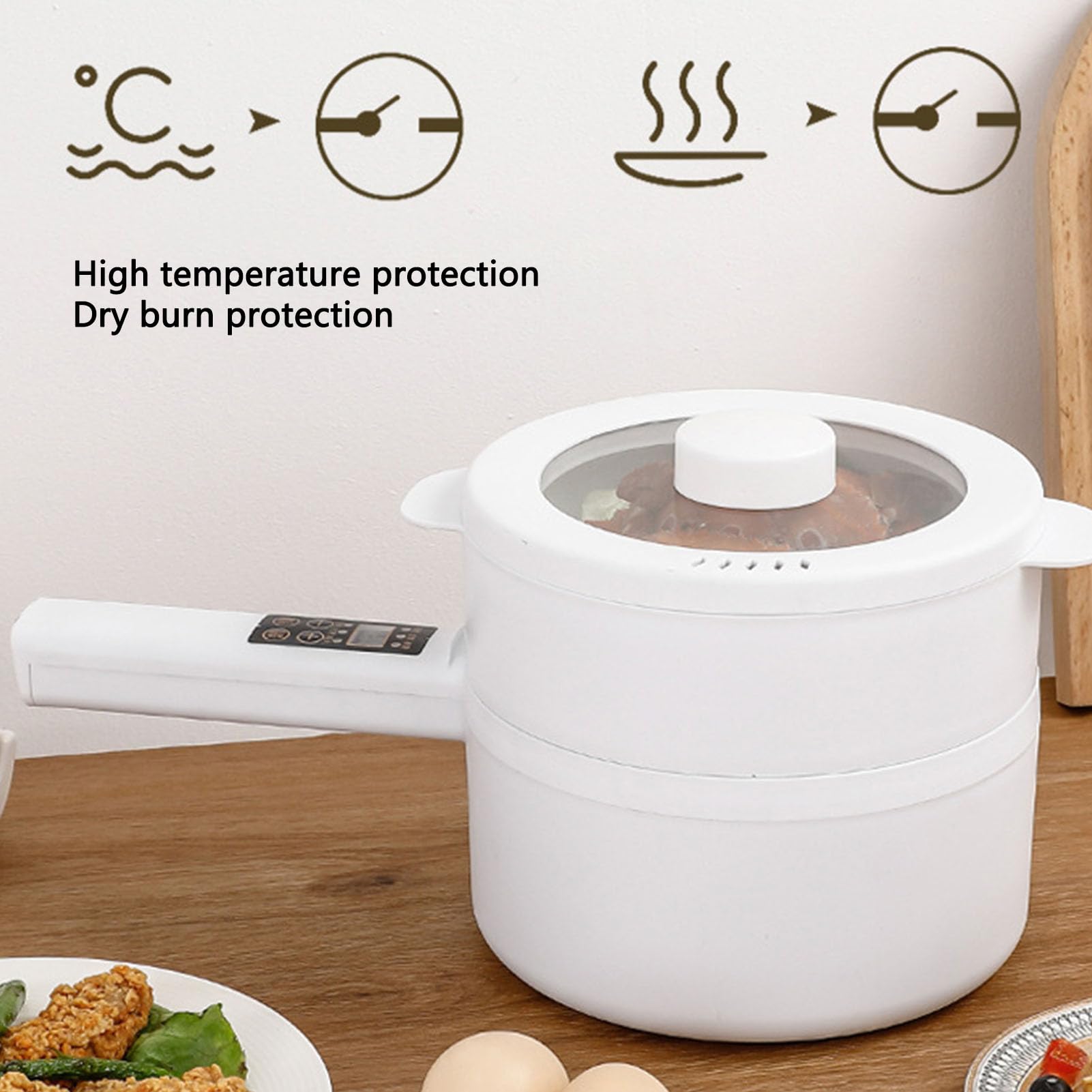 Pentola Elettrica 1,8L Portatile - Cuoci Pasta, Ramen E Vapore In Modo Rapido