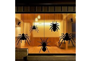 Halloween Decorations Window Clings Decor: Extra Large Scary Black Spider Decorations Silhouette Window Decals