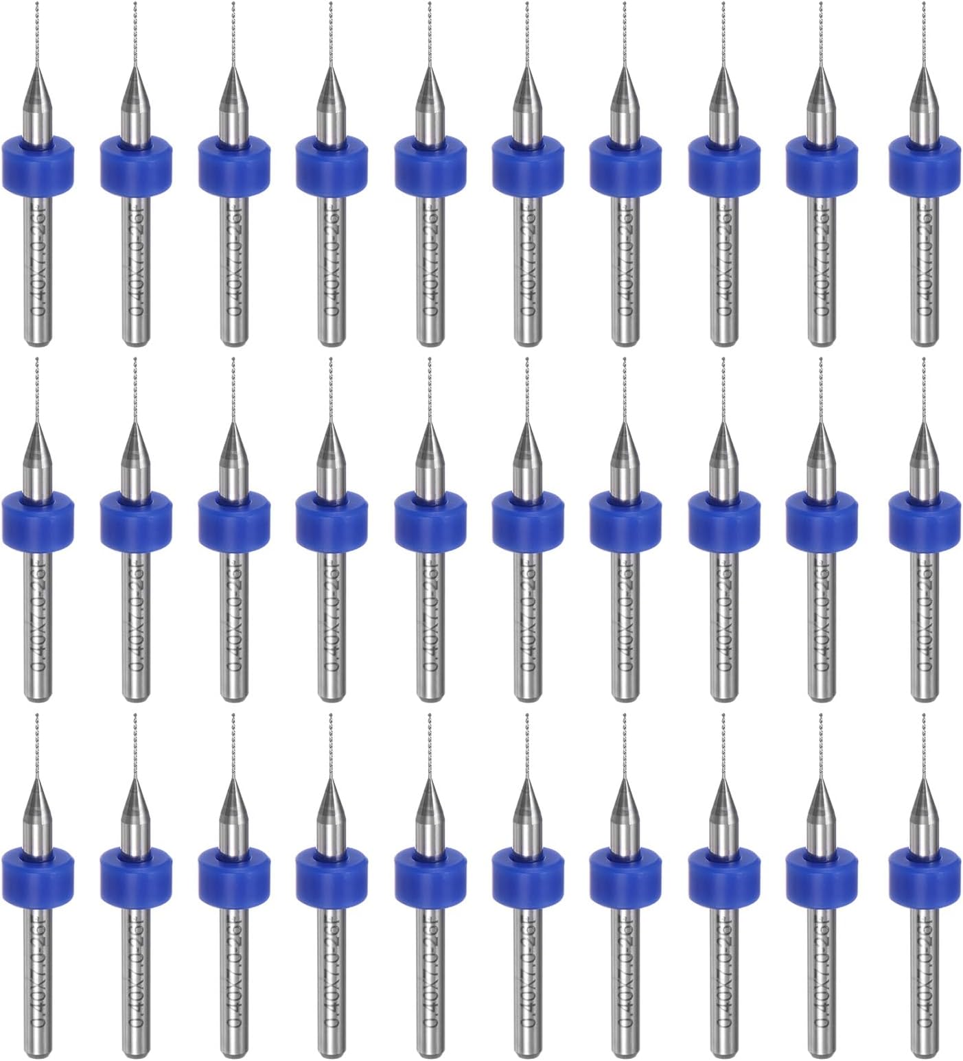 uxcell PCB Drill Bits 0.4mm Tungsten Carbide Rotary Tool Jewelry CNC Engraving Print Circuit Board Micro Drill Bits 1/8 Inch Shank 30 Pcs