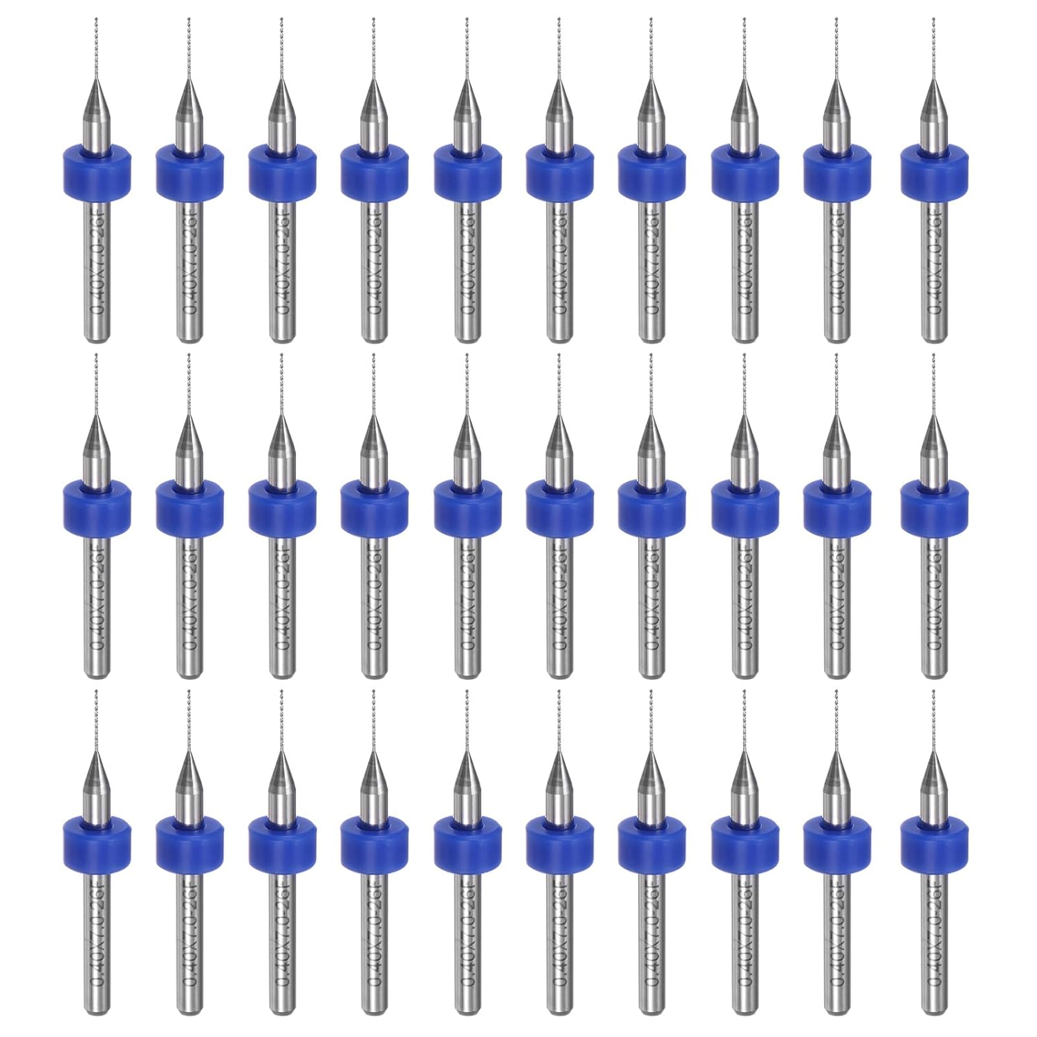 uxcell PCB Drill Bits 0.4mm Tungsten Carbide Rotary Tool Jewelry CNC Engraving Print Circuit Board Micro Drill Bits 1/8 Inch Shank 30 Pcs