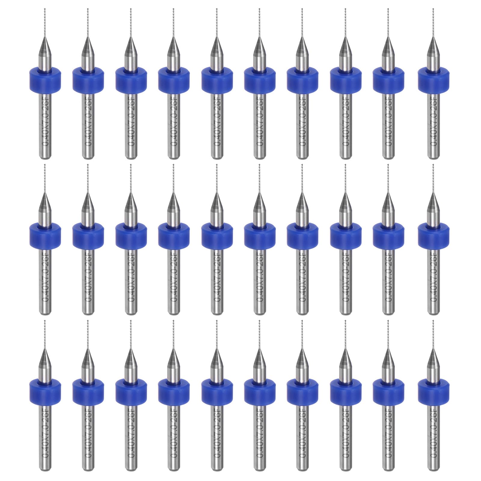 uxcell PCB Drill Bits 0.4mm Tungsten Carbide Rotary Tool Jewelry CNC Engraving Print Circuit Board Micro Drill Bits 1/8 Inch Shank 30 Pcs