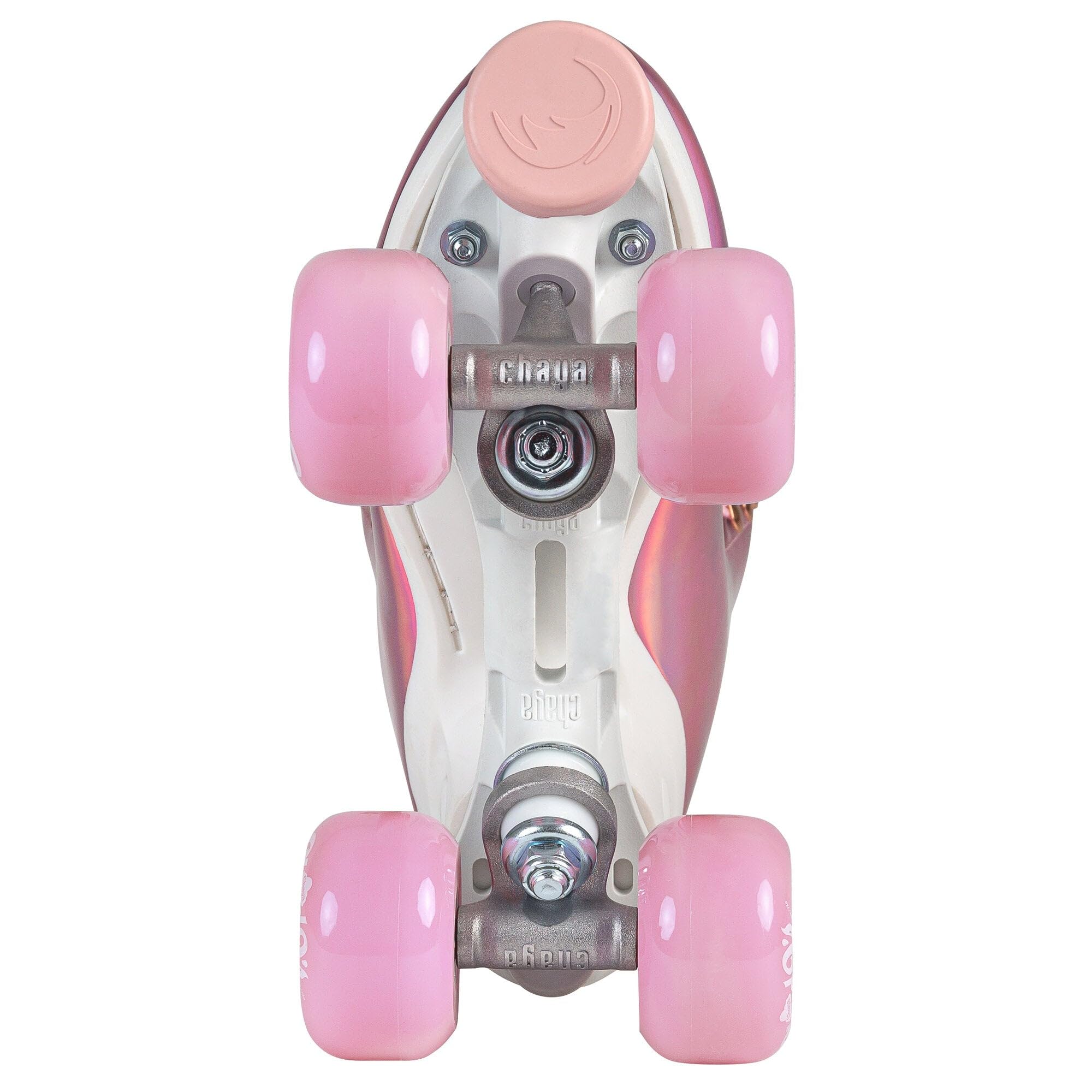 Chaya Rollschuhe Elite Space Holographic - Roller Skates für Damen und Herren im Retro-Look für Roller-Disco - Roll-Schuhe in Rosa holographisch