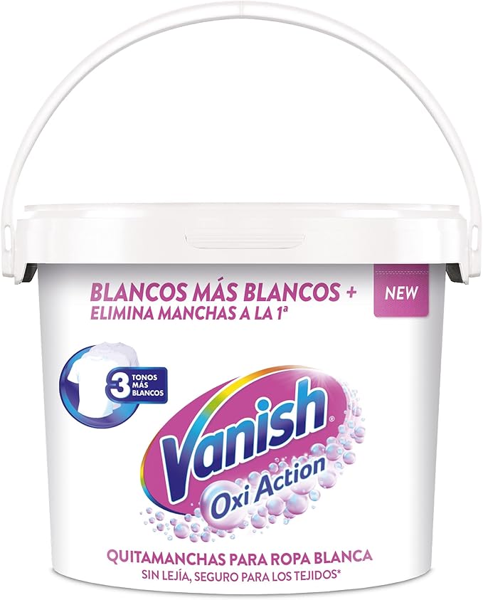 Vanish Oxi Action - Quitamanchas y Blanqueador para Ropa Blanca, en Polvo, Sin Lejía, 2.4 kg