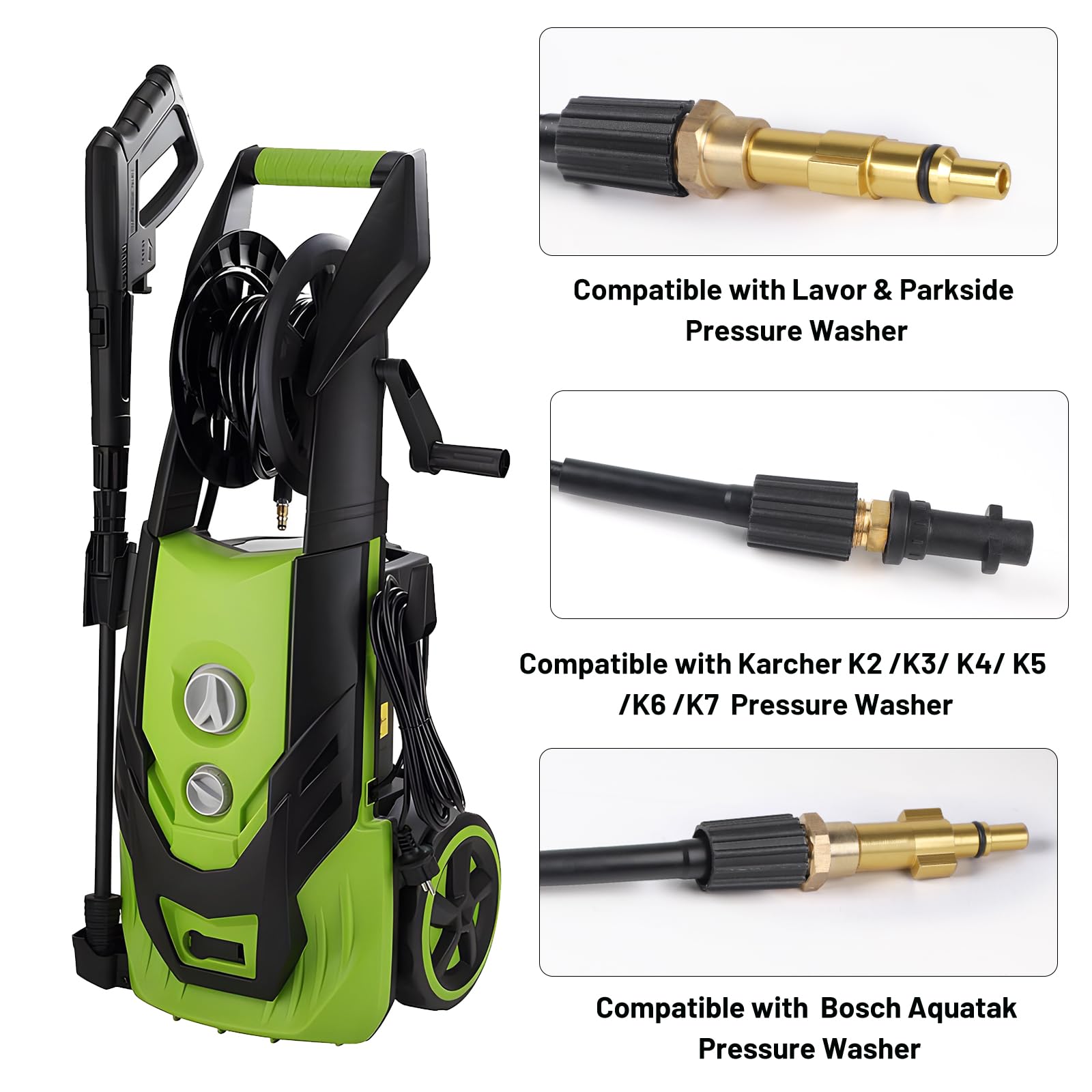 SWAWIS Wąż do czyszczenia rur, adapter, wzmocniony, nietłukący się do myjki wysokociśnieniowej Kärcher K2 - K7 Lavor Parkside Bosch