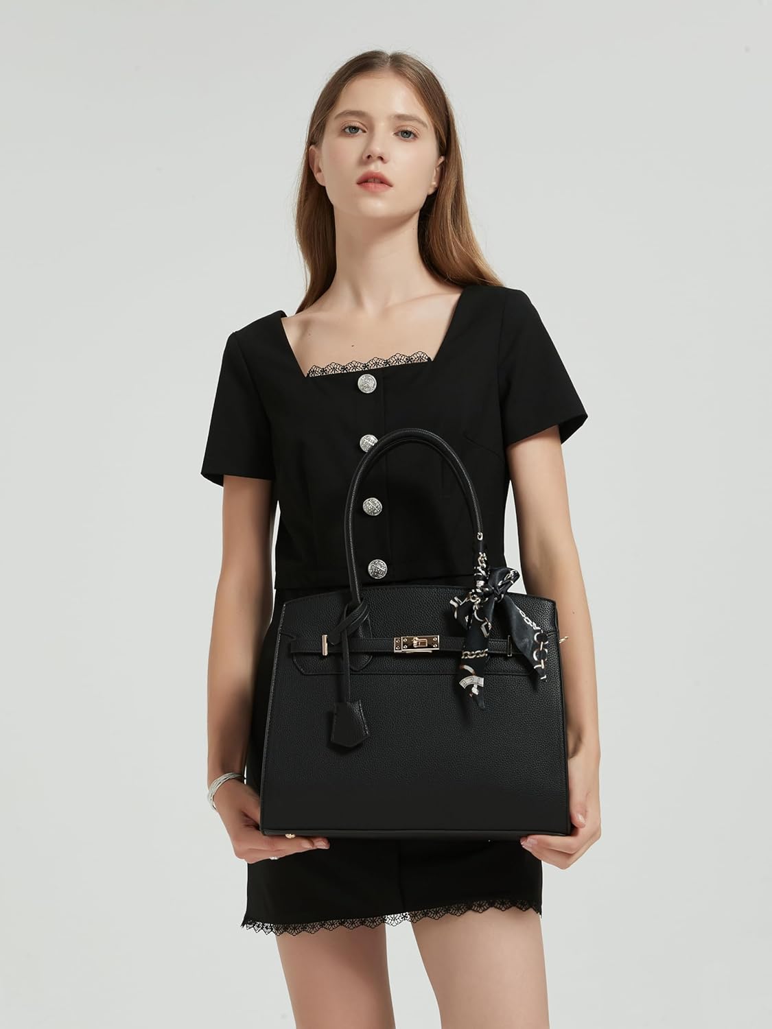 Designer Classic Top Handbags For women, Shoulder Purses For Ladies, Adjustable Strap Work Satchel with Wallet - Image 7