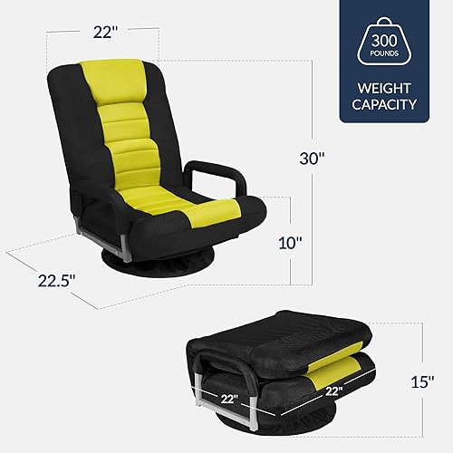 Miniatura 45 de Best Choice Products Silla giratoria para videojuegos de 360 grados, multiusos, para TV, lectura, jugar videojuegos, con soporte lumbar, asas de