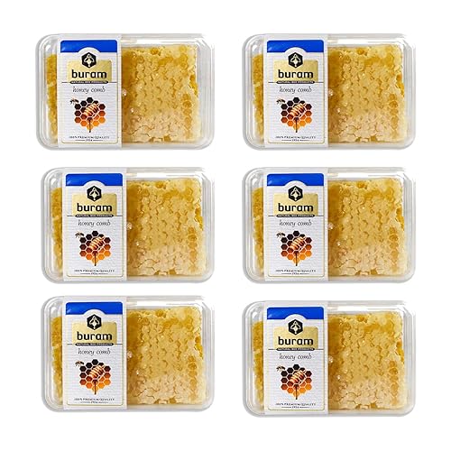 Miniatura 1 de Buram Pure Gourmet - Panal crudo 100% natural, sin aditivos, sin conservantes, de las montañas turcas, 7.1 onzas, paquete de 6