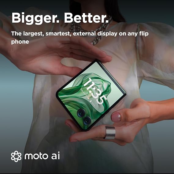 Motorola razr 50 ultra (6.9 pOLED display, Corning Gorilla Glass, IPX8, 50MP AI camera, Google Gemini, 165Hz, 45W TurboPower, Dolby Atmos, 12/512 GB, Snapdragon 8s, 4000mAh, SIM+eSIM), Spring Green