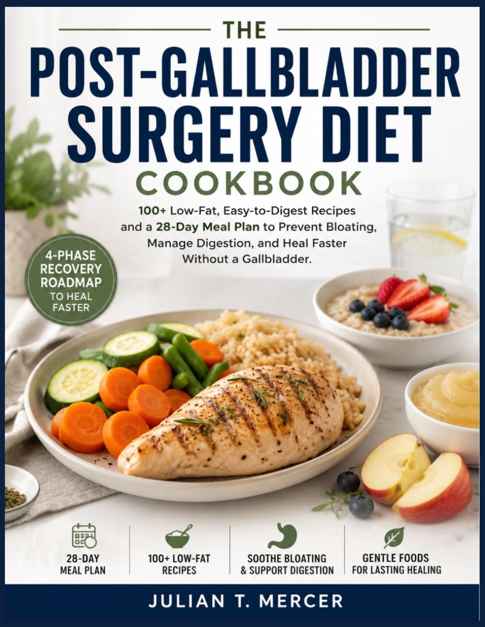 The Post-Gallbladder Surgery Diet Cookbook: 100+ Low-Fat, Easy-to-Digest Recipes and a 28-Day Meal Plan to Prevent Bloating, Manage Digestion, and Heal Faster Without a Gallbladder.