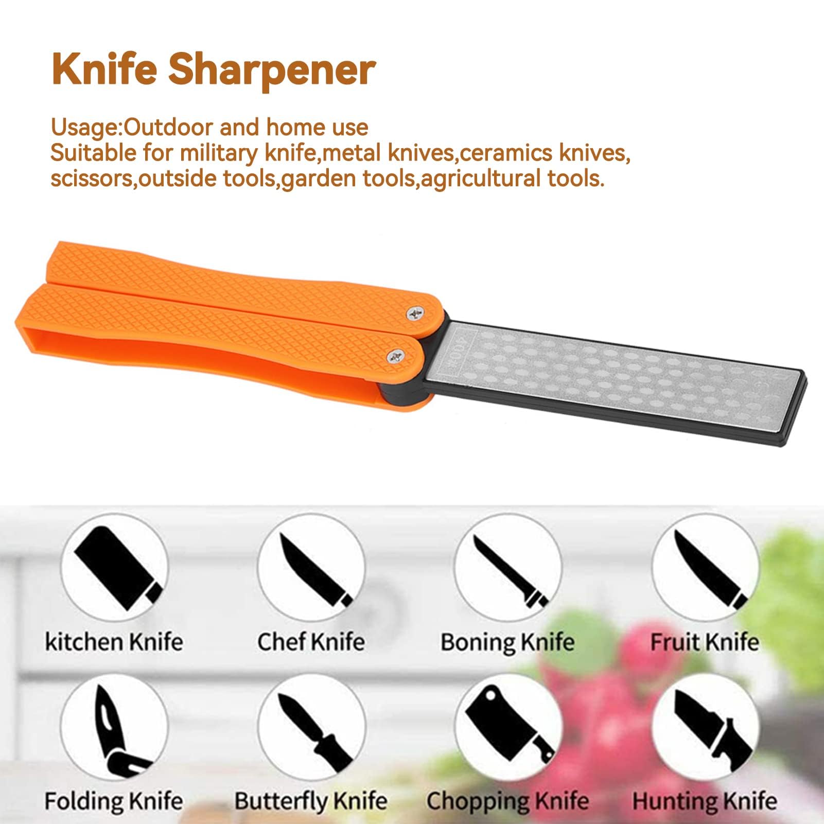 Agatige Double Sided Sharpening Stone, Portable Whetstone Knife Sharpener Anti?slip Diamond for Sharpening Kitchen Knives, Scissors, Chopper(#2)