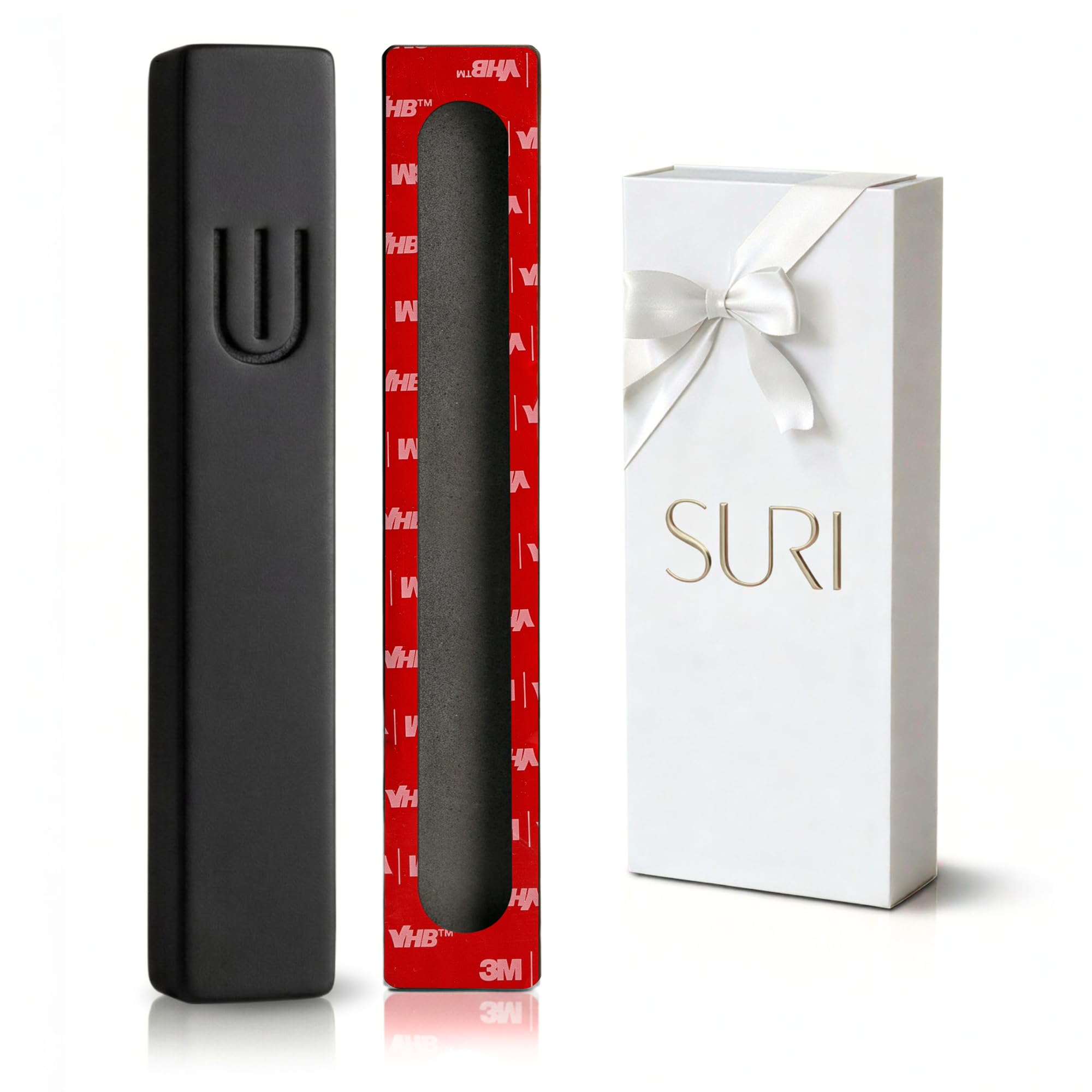 SURI Mezuzah for Door with Scroll – 9 Inch Modern Mezuzah Case with Non Kosher Scroll Included, Fits up to 8” Scroll, Easy Adhesive Installation, Gift Box Included