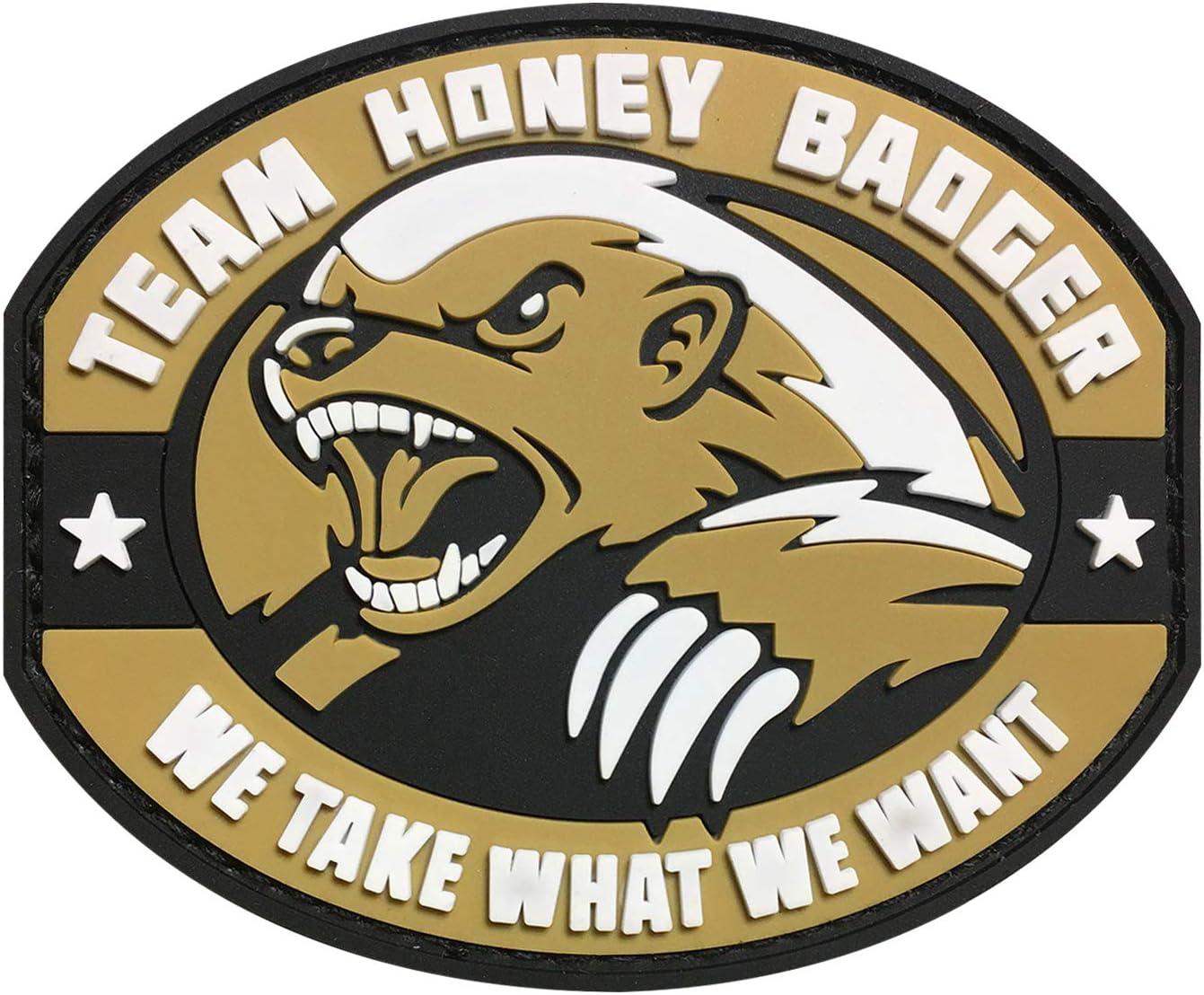 MORTHOME M Honey Badger Morale Patch PVC (White) Arts