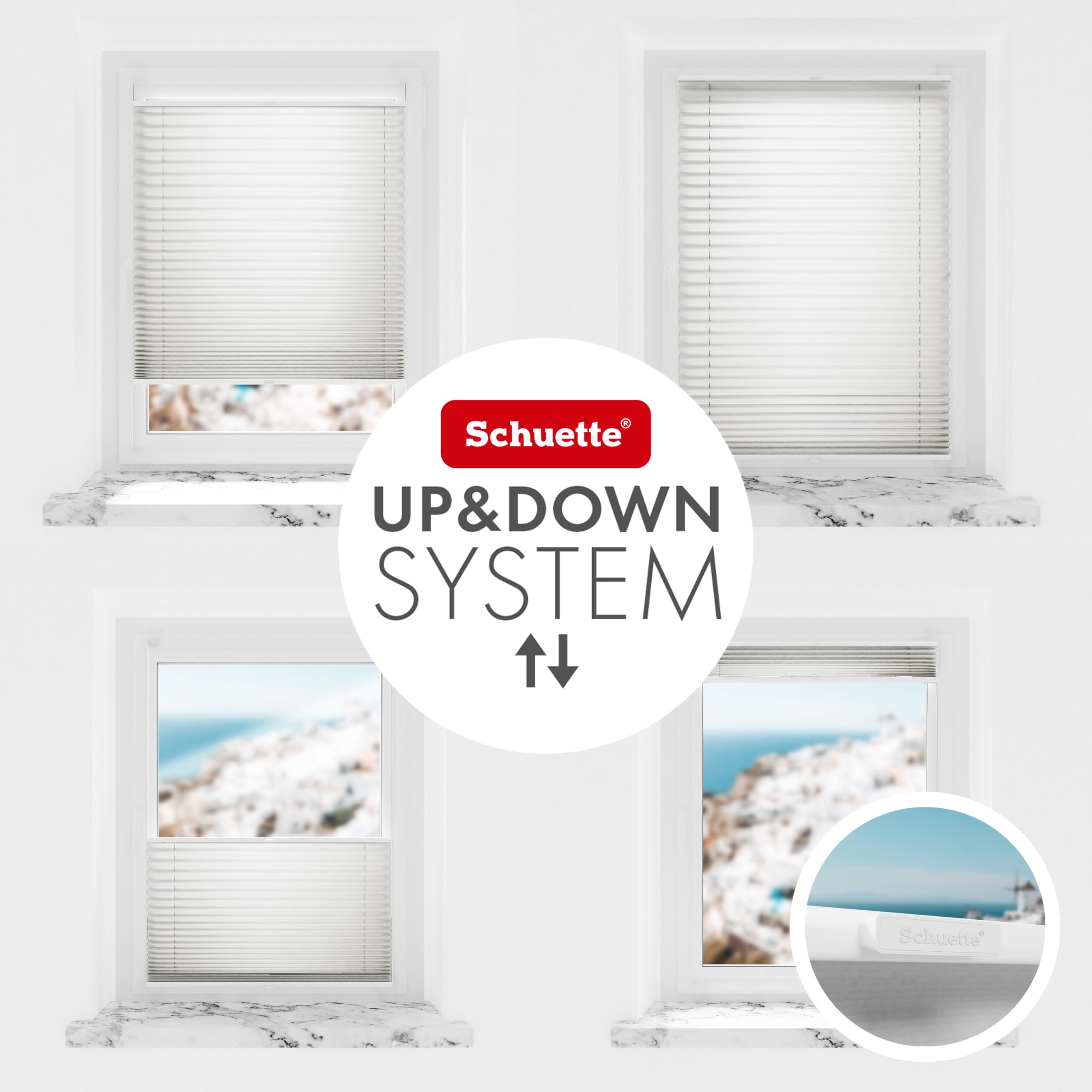Schuette® Plissee ohne Bohren ● Thermo Kollektion: Spring Cloud (Grau) ● 60x120cm (Breite x Höhe) ● Suprafix Faltrollo X Klemmfix Rollo ● Blitzschnelle Montage inkl. Video