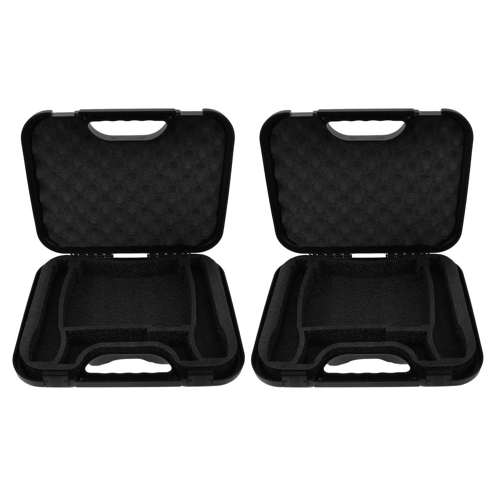 Custodia Rigida per Microfono Wireless 2 Pezzi in Plastica Manico Portatile e Scomparti Imbottiti per Eventi Live e Viaggio Grande Capacità di Stoccaggio
