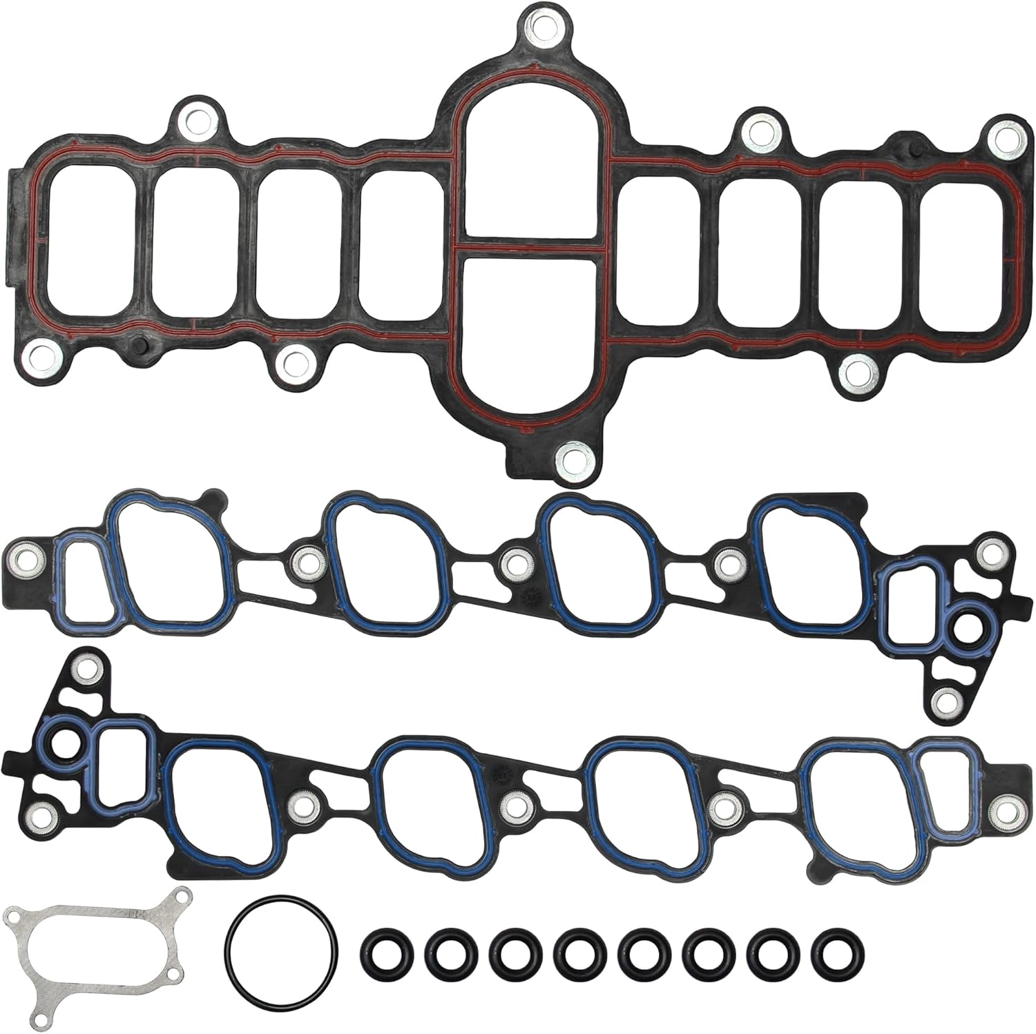 Lower and Upper Intake Manifold Gasket Set MS 96281-1 MS19370 Compatible with Ford E-150 4.6L 04-14, E-150 4.6L 04-14, F-150 4.6L 04-08, Mobility Ventures MV-1 4.6L 14-15