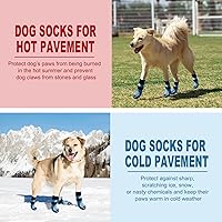 Vista 6 de EXPAWLORER Calcetines antideslizantes para perros para evitar que lamen las patas, zapatos para perros para pavimento caliente, botines para perros