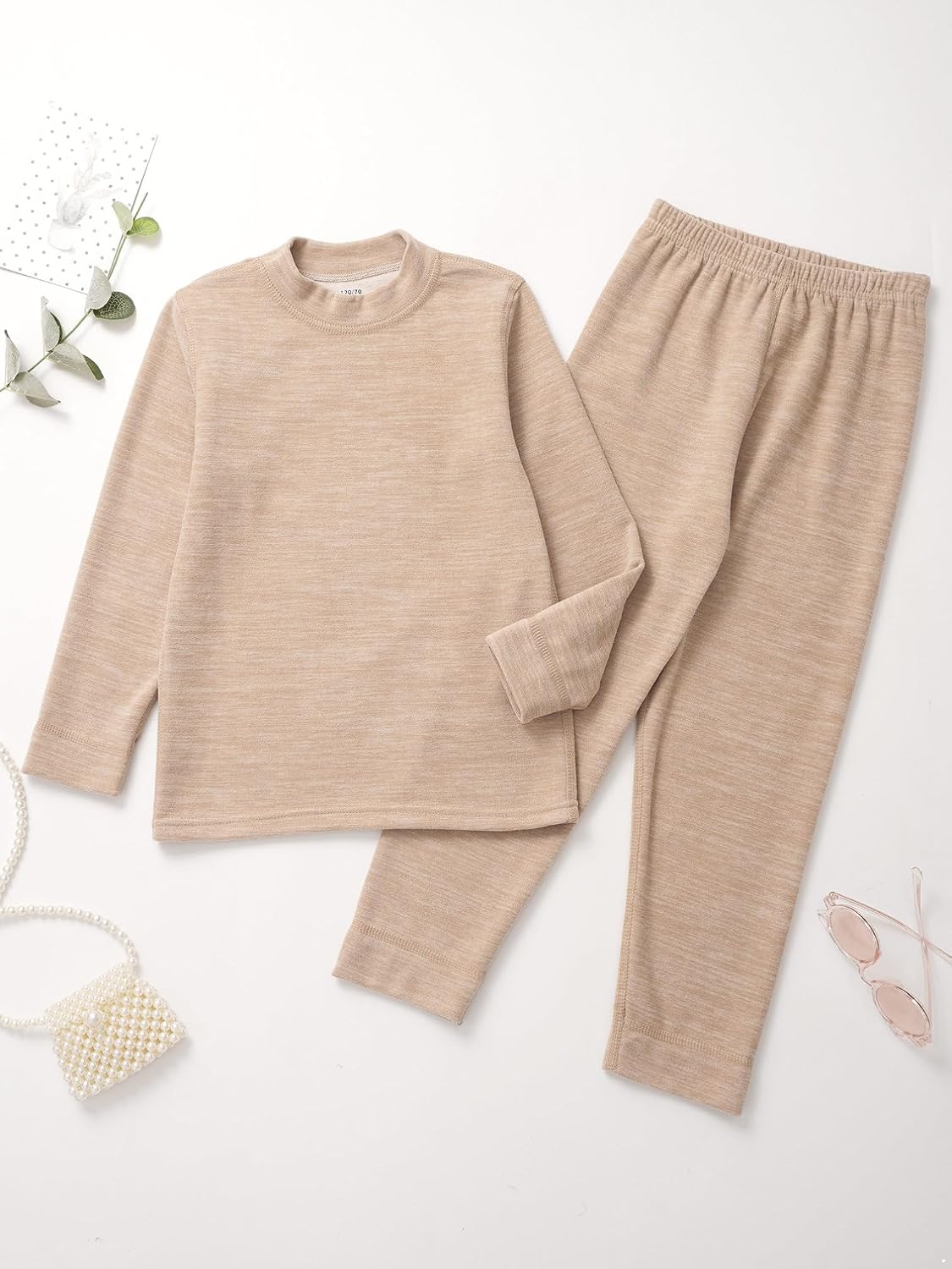 YiZYiF Kids Girls Boys Thermal Top with Legging Soft FLeece Lined Base Layer Shirts Underwear Long John Suit