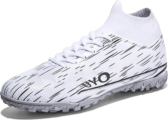 NISOCY Mens Soccer Shoes Football Cleats Lightweight TF AG Training Football Boots High-Top Outdoor/Indoor Athletic Sneaker
