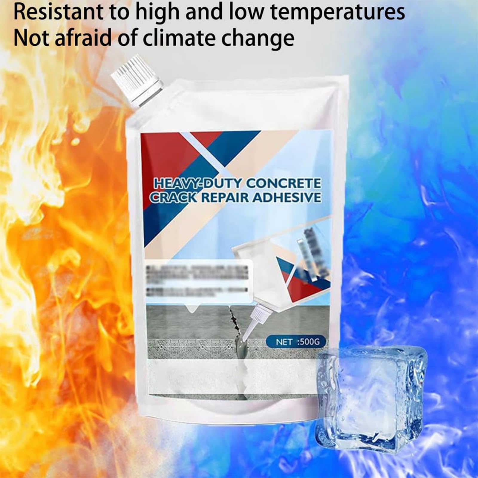 Concrete Crack Filler Caulk, Heavy-Duty Concrete Crack Repair Adhesive Outdoor, Long-Lasting Waterproof Bonding Agent, Quick-Drying Sealing, for Sealing Household Floor Wall Roof Cracks (Black, 700G)