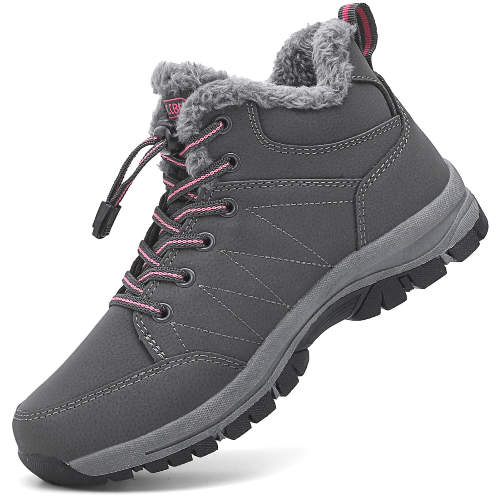 Moodeng Womens Winter Snow Boots Outdoor Hiking Boots Warm Waterproof Ankle Booties for Walking and Anti-Slip