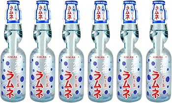 Amazon.co.jp: 元祖ビー玉ラムネ 200ml / 6本入 瓶 木村飲料