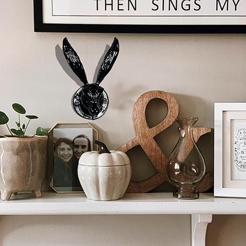 Miniatura 3 de Gancho de pared de conejo de hierro fundido, ganchos de liebre, conejo de latón viejo, animal salvaje, entrada de pared, gancho para llavero, hierro