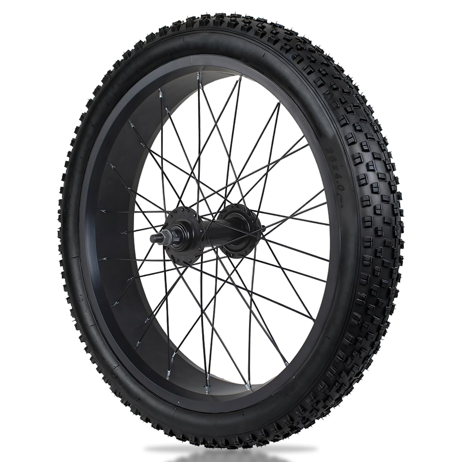 HOMSXPAC 20/26in Snow Bike Front Rear Wheels With 4.0" Fat Tire Soild Axle 135mm/195mm Disc Brake 36H Hubs Beach Wheelset For 7-10s Rotary Freewheel 14G Spokes