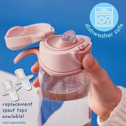 Miniatura 5 de b.box Botella deportiva con boquilla de 15 onzas, botella de agua moderna con tapa abatible para niños y niños pequeños, a prueba de derrames, sin