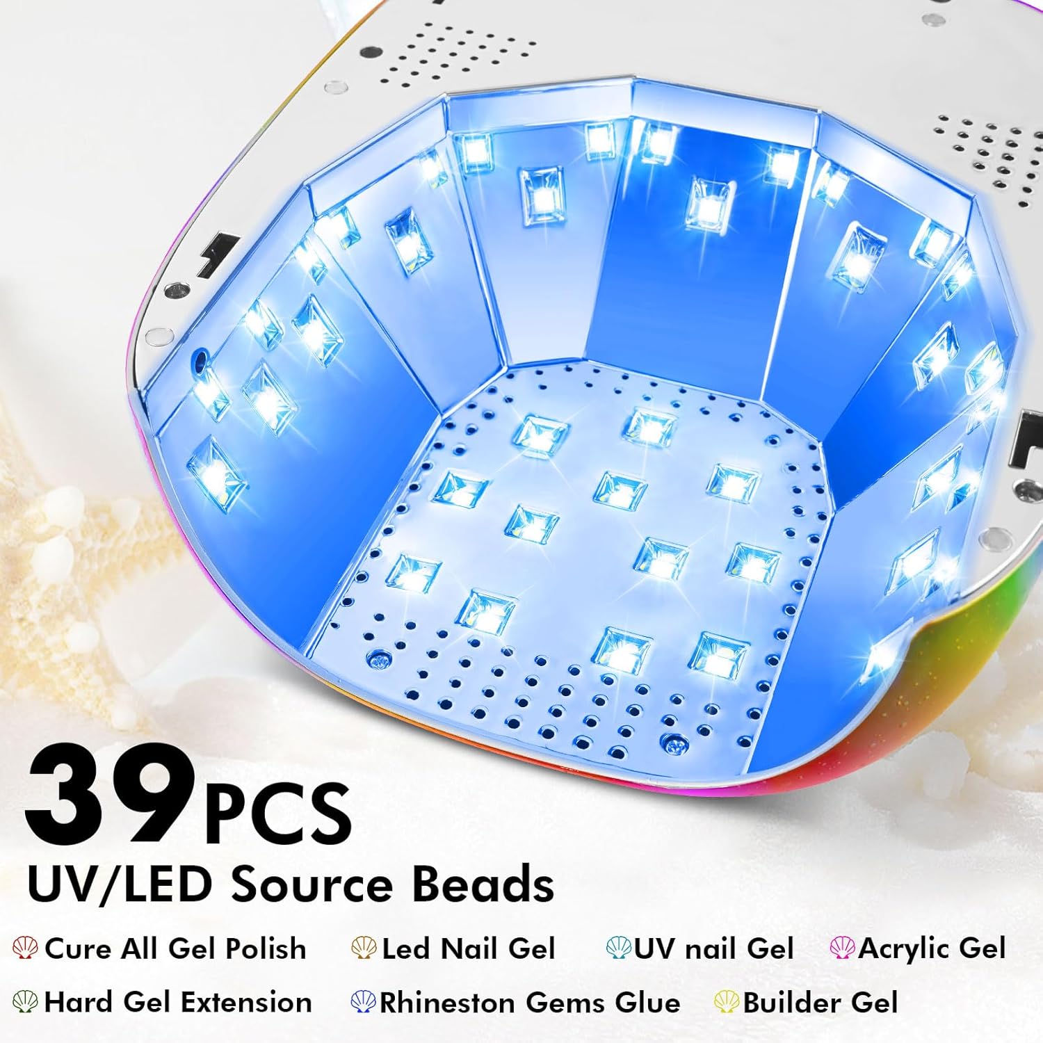 UV Nail Lamp,78W Cordless UV LED Nail Lamp with 4 Timers Setting,Multifunction NAI Dryer with Colorful Shell Shape for Salon & Home