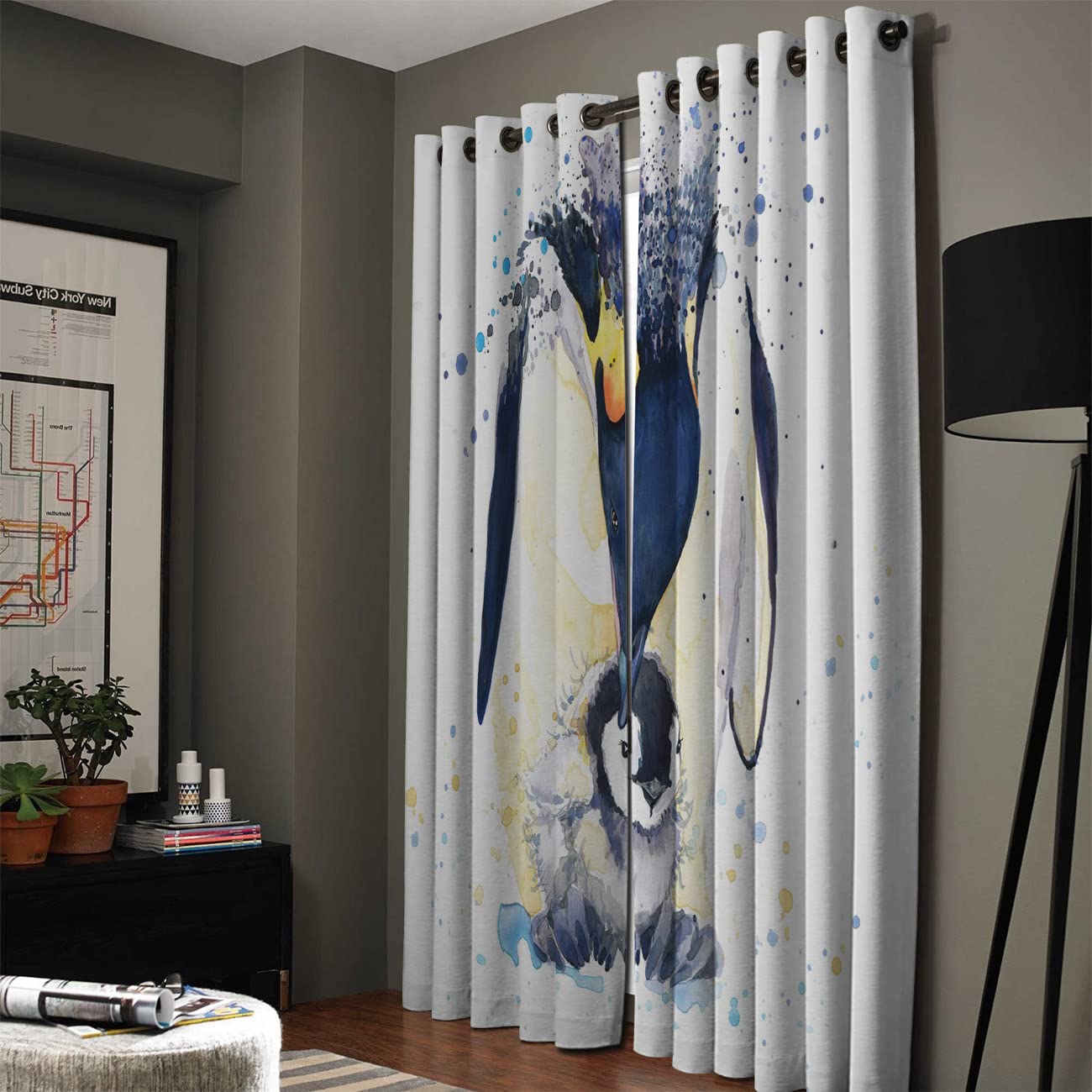 Tende Oscuranti Termiche Isolanti Camera Da Letto Con Occhielli,Motivo Stampati In Stampe Elefante Animale 170(L) X200(H) Cm 3D Tende Oscuranti Termiche Isolanti Per Soggiorno Moderne 2 Pezzi