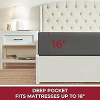 Vista 52 de Mellanni California King Fitted Sheet - Iconic Collection Bedding Sheets with up to 16 inch Deep Pocket - Soft & Cooling - Fade & Stain Resistant