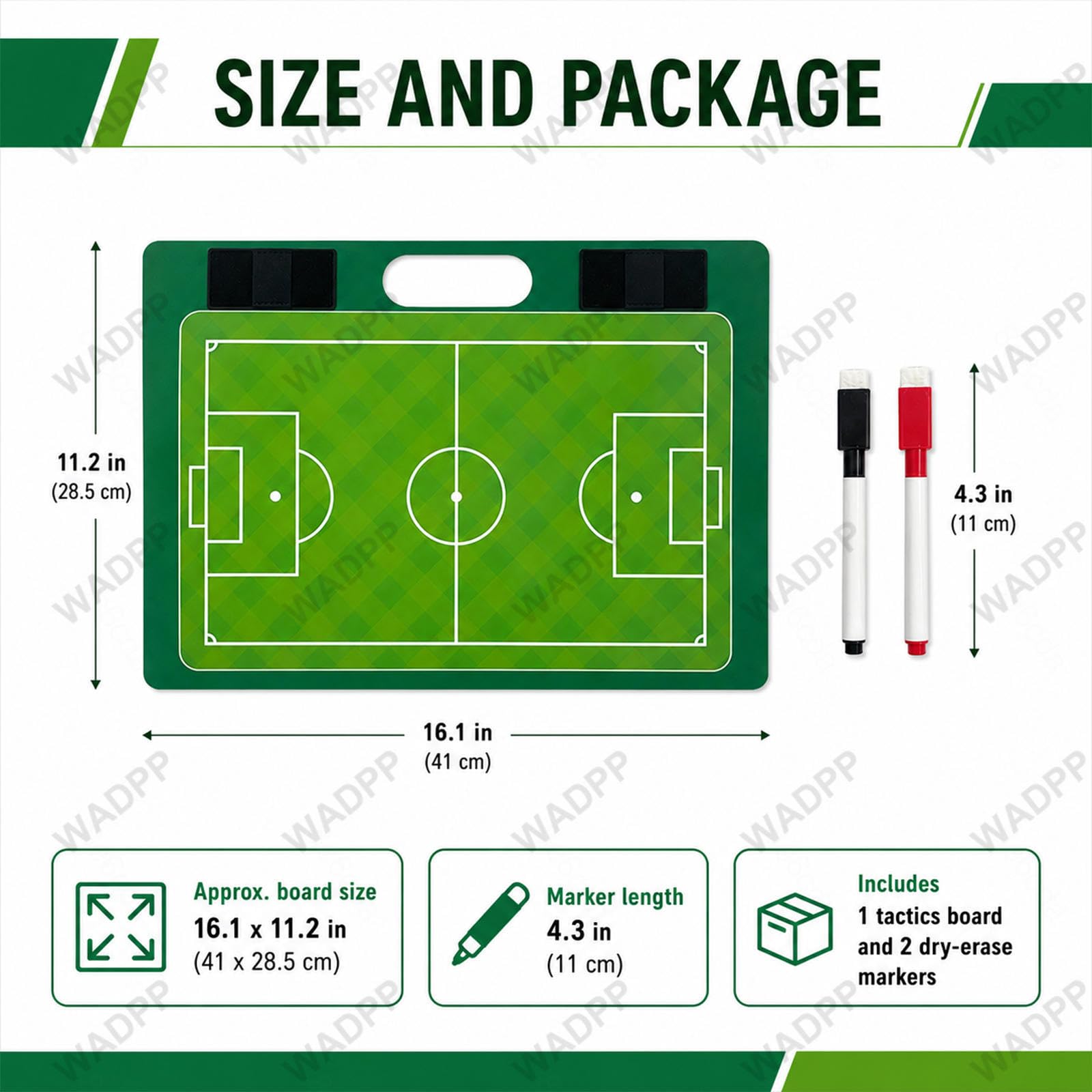 Pizarra Táctica Fútbol PVC Doble Cara Borrable Entrenador