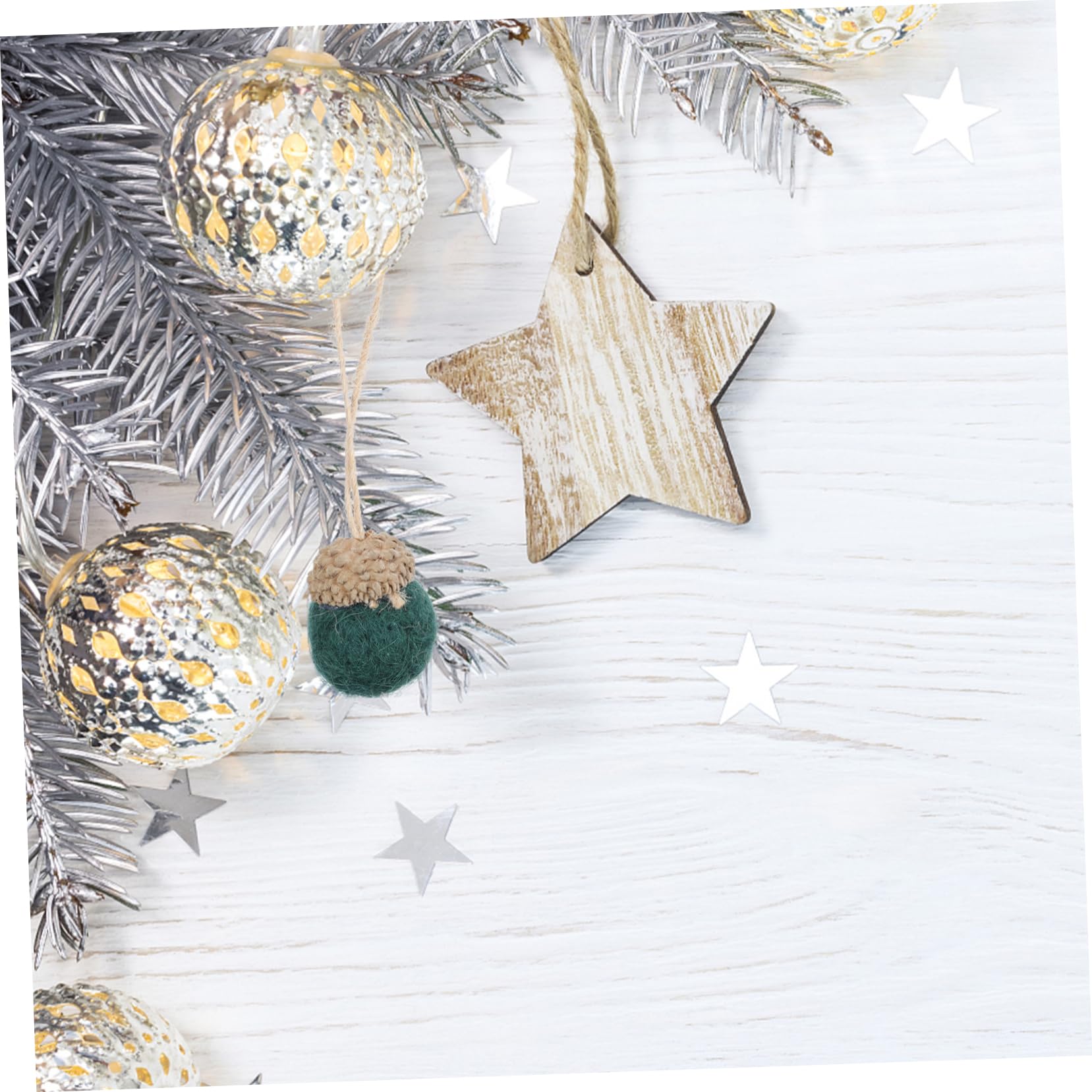 TOPBATHY 2 Juegos Bola De Bellota De Fieltro De Lana Manualidades Navideñas Christmas Tree Xmas Tree Adornos Navideños Luces De Hadas Decoración Colgante De Navidad 30 Piezas * 2