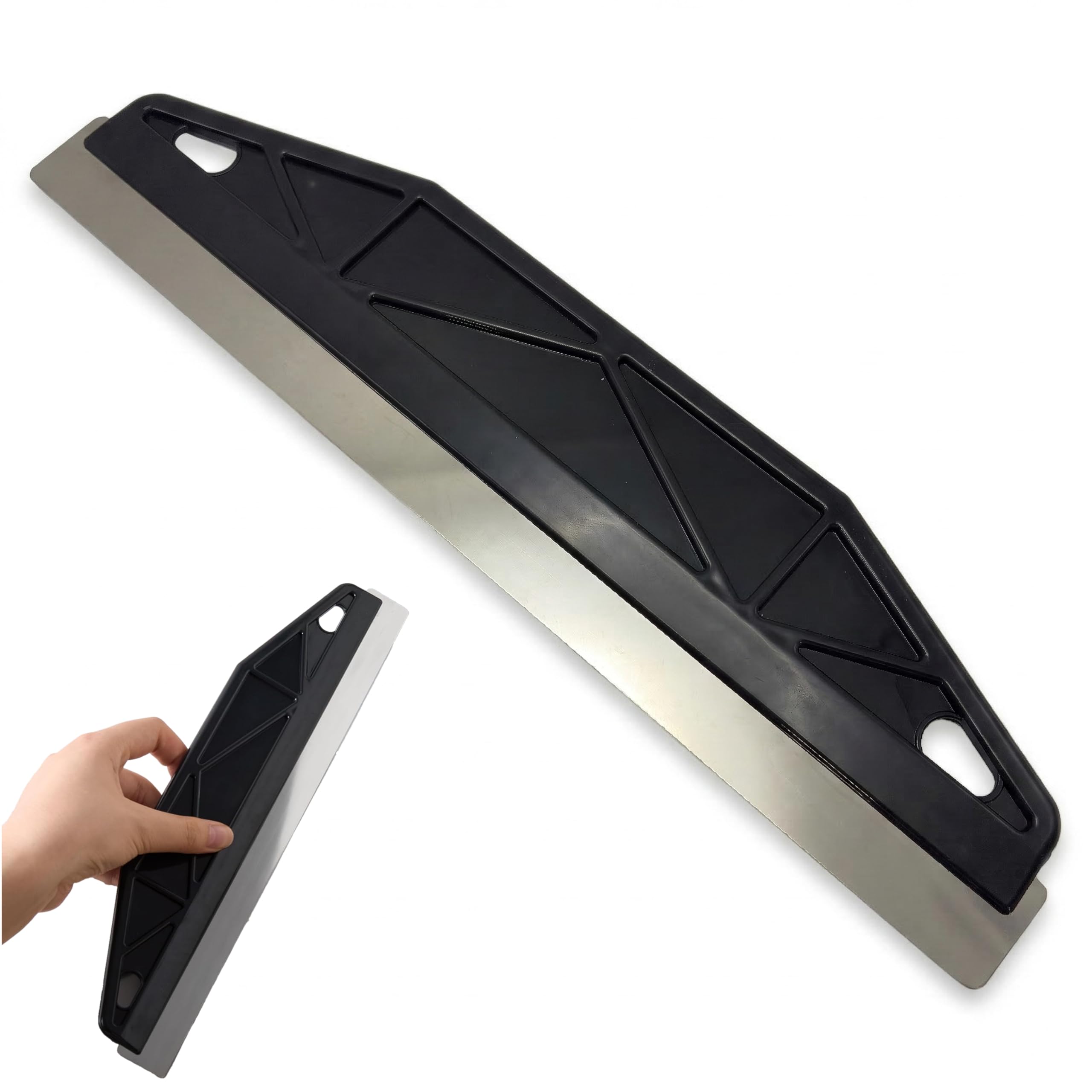 Elenviorina Black Stainless Steel Paint Trim Guard – 12" Paint Edger Tool With Non-Slip Grip And Multi-Angle Straight Edge – Precision Cutting-In Tool For Skirting Boards, Wallpaper And Professional Decorating