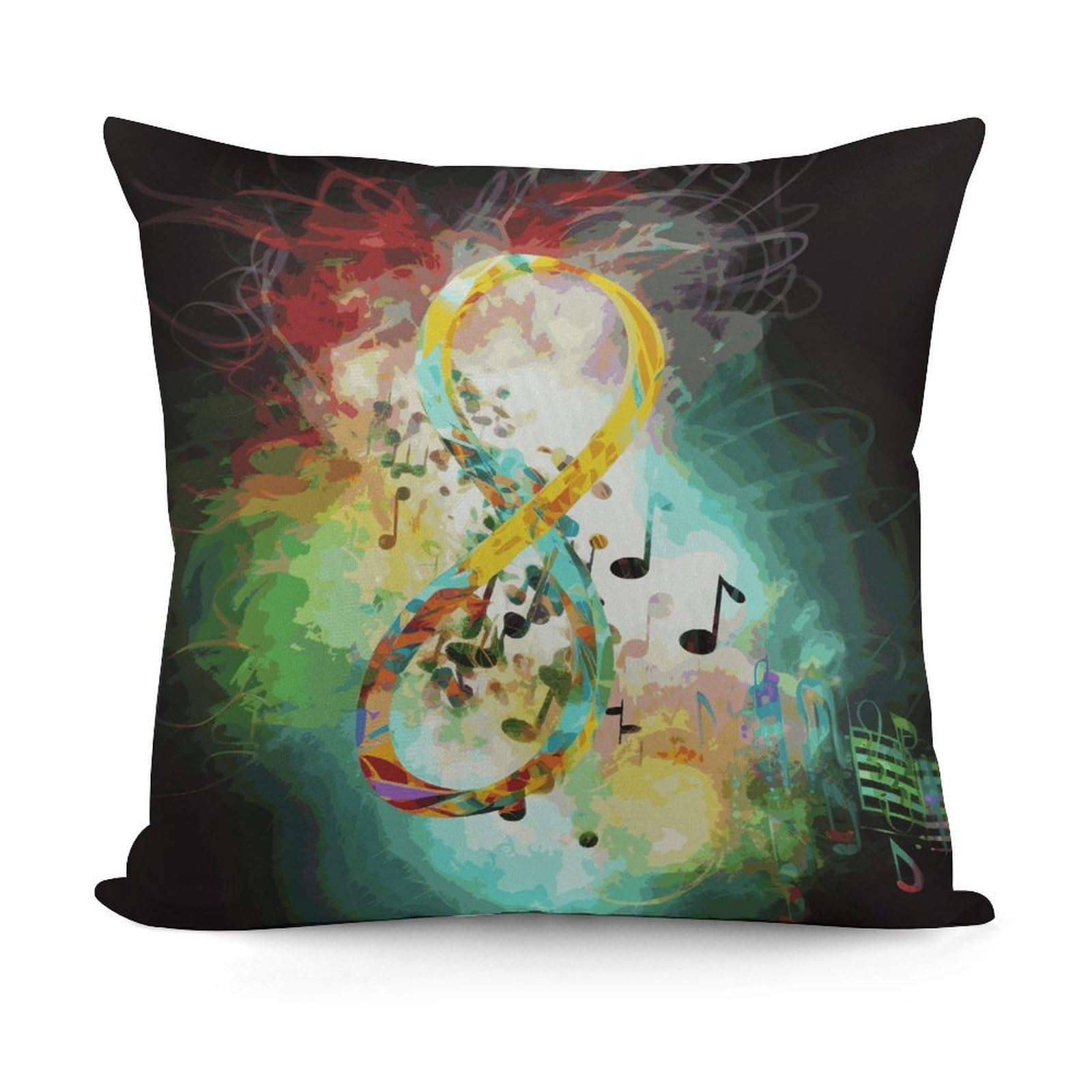 VstaDank Abstract Music Symbol Throw Pillow Covers 18x18 Inch Soft Couch Home Decor Cushion Cover Comfortable Plush Square Cushion Case Farmhouse Decorative Pillowcase for Living Couch