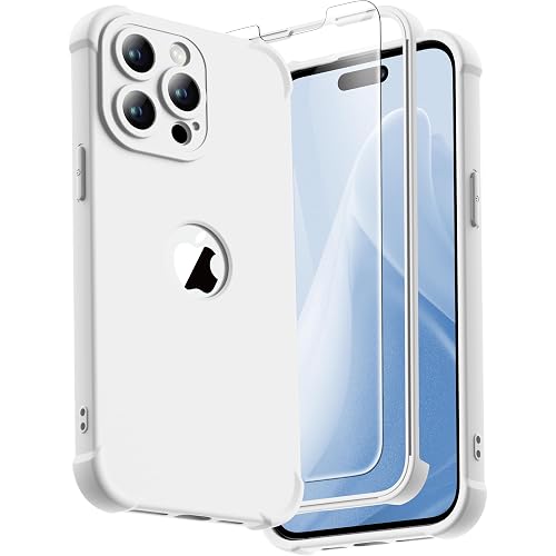 ORETECH 3-in-1 for iPhone 14 Pro Max Case with 2X Screen Protector,White
