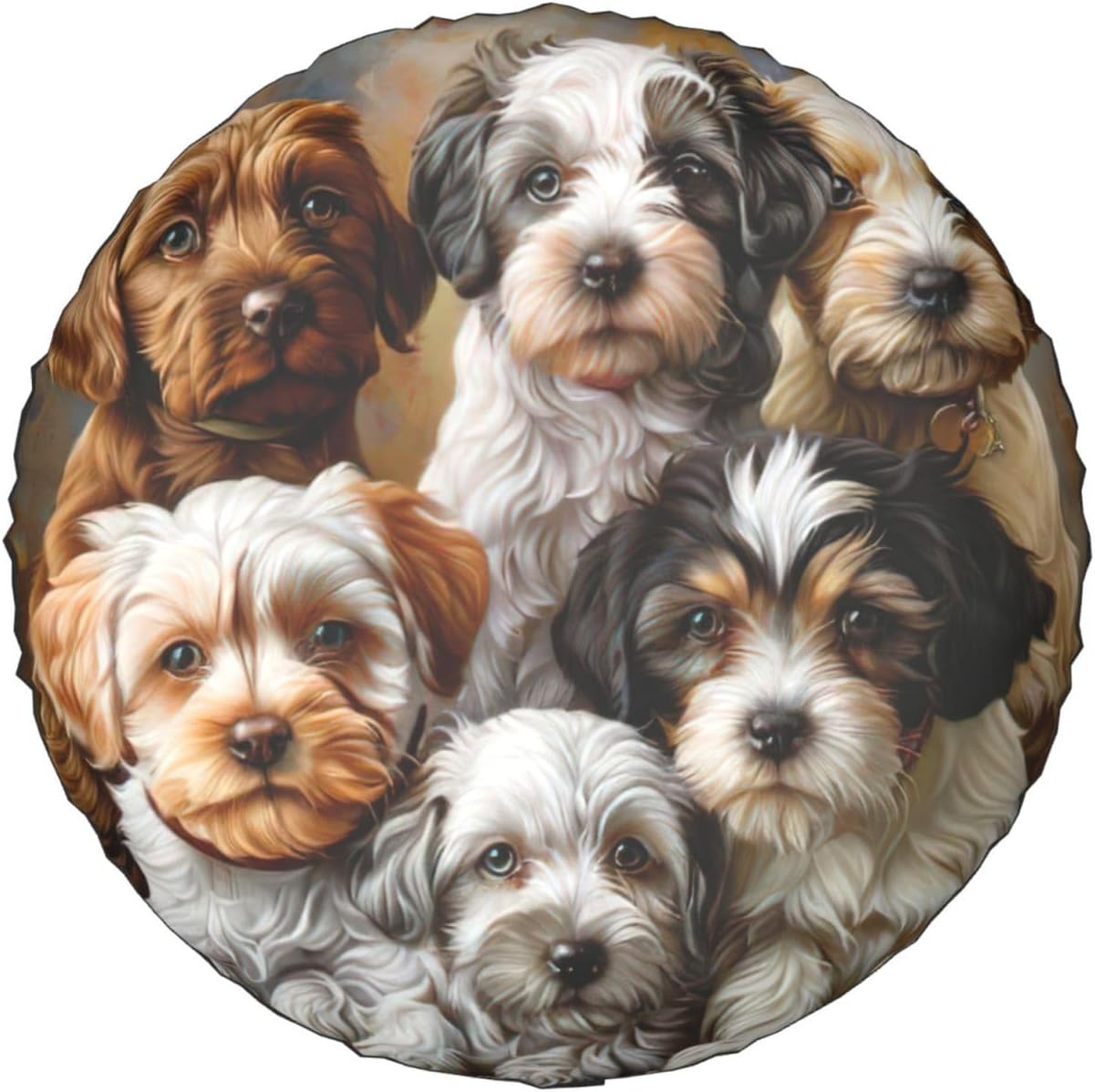 Puppies Dog Print Tire Cover Universal Spare Wheel for Trailer Rv SUV Truck Camper Travel Accessories